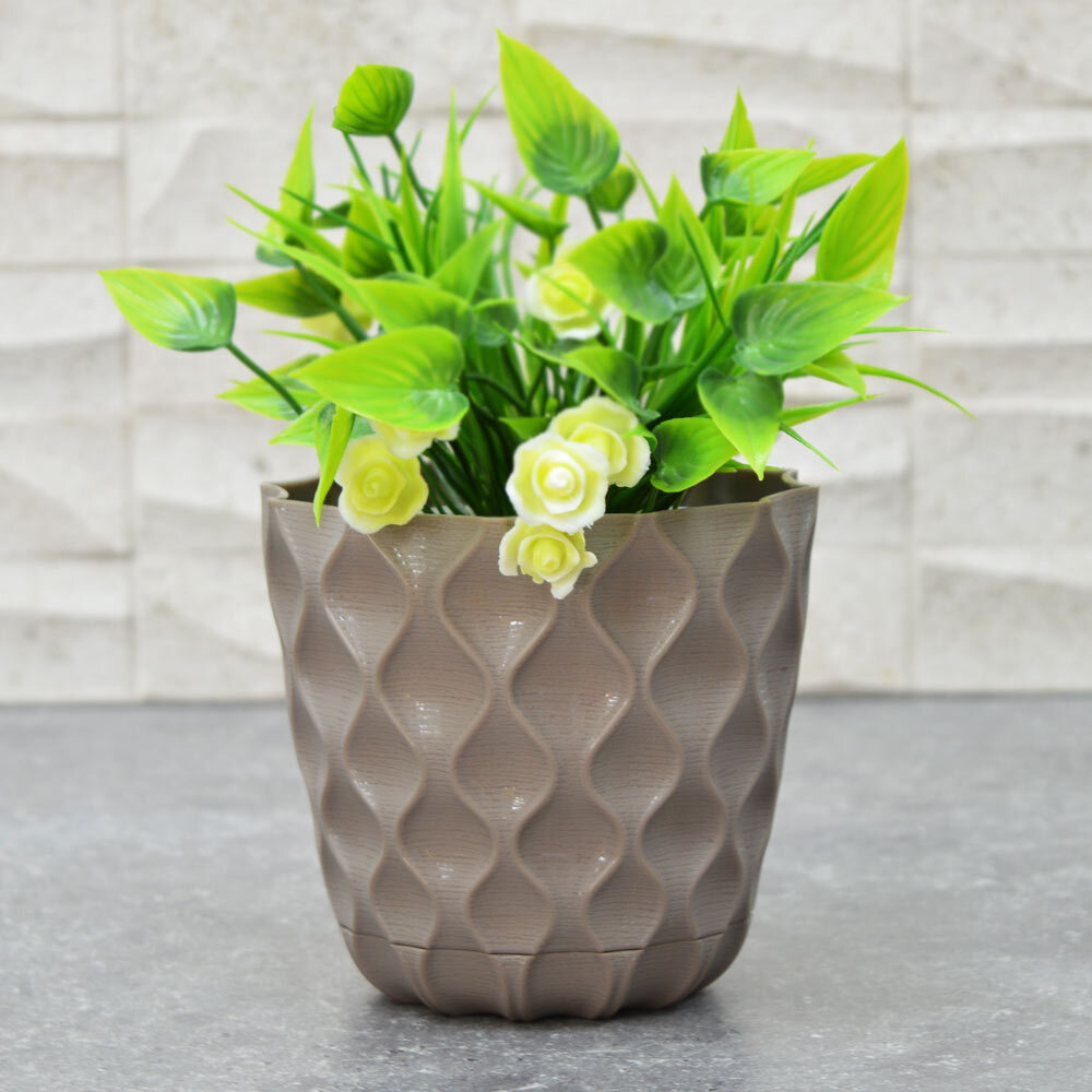 Горшок цветочный Wave 0,65л D115мм, французский платан