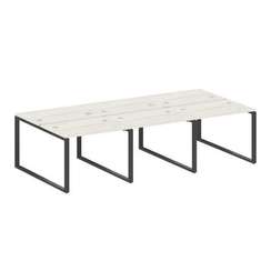 Metal System Рабочая станция на 6 мест на О-образном м/к БО.СМ-6.1 Дуб Наварра/Металл Антрацит 3000*