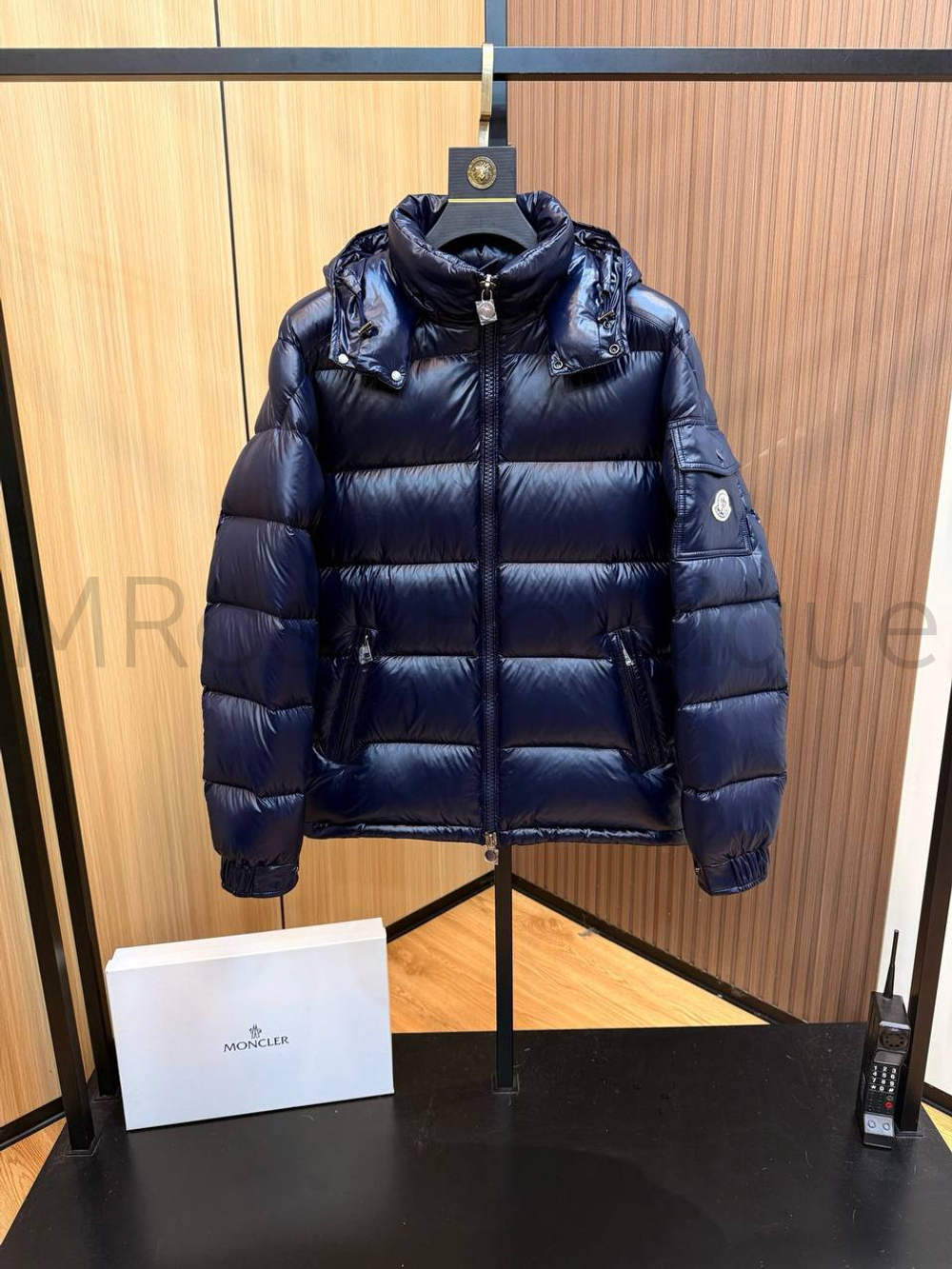 Синий пуховик Moncler Maya премиум класса