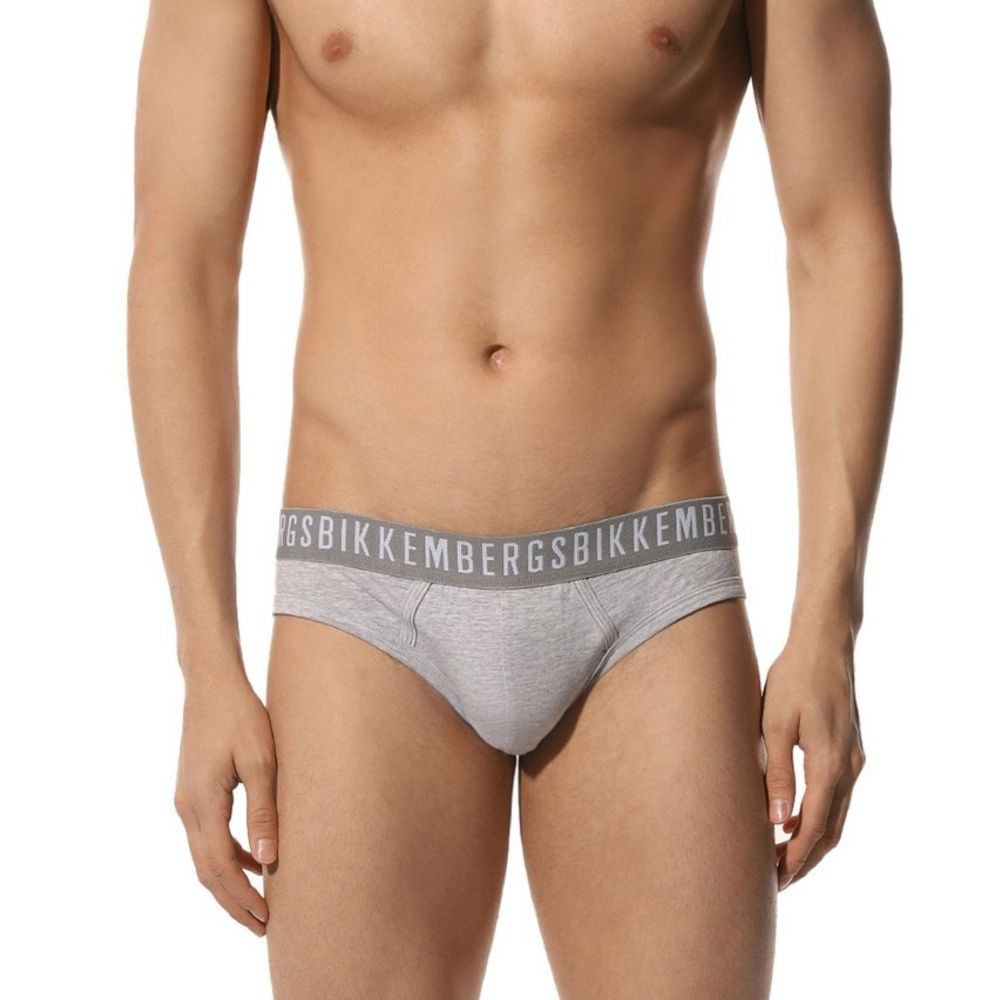 Мужские трусы брифы серые набор 2 в 1 Bikkembergs CLASSIC BKK1USP02BI/2 Мужские трусы брифы серые набор 2 в 1 Bikkembergs CLASSIC BKK1USP02BI/2