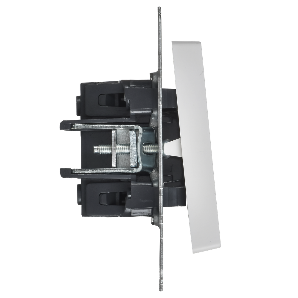 BRITE Выключатель 1-клавишный проходной с индикацией 10А ВС10-1-7-БрАБ арктический белый IEK