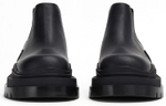 Bottega Veneta Leather Tire Chunky Sole Ankle Chelsea Boot Black