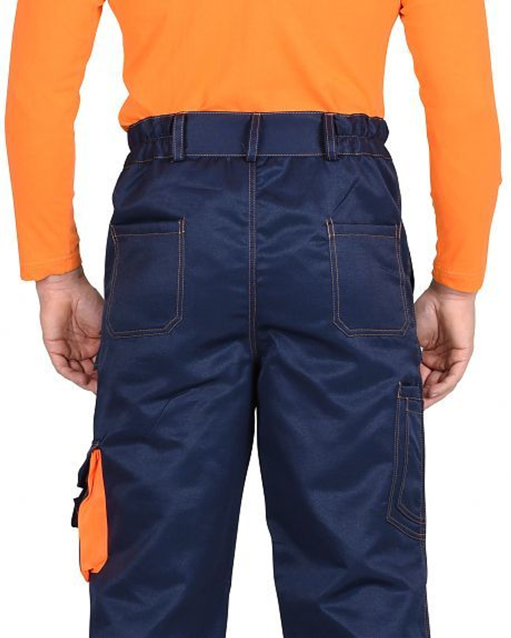 Брюки Темно-синие с оранжевым