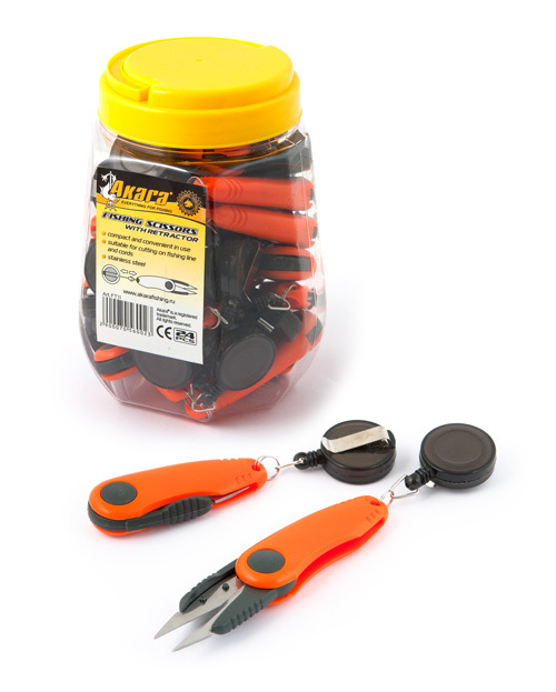 Щипцы-нож Akara Fishing Scissors FT11 складной с ритривером в пласт. банке