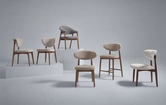 Стул Holmes, бежевый, ножки орех