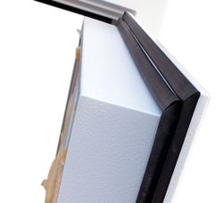 Входная металлическая белая дверь с зеркалом RеX (РЕКС) 8 Силк сноу / СБ-16 Бетон светлый 20мм