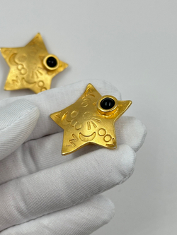 Накладка на пуговицу Звезда с чёрной вставкой