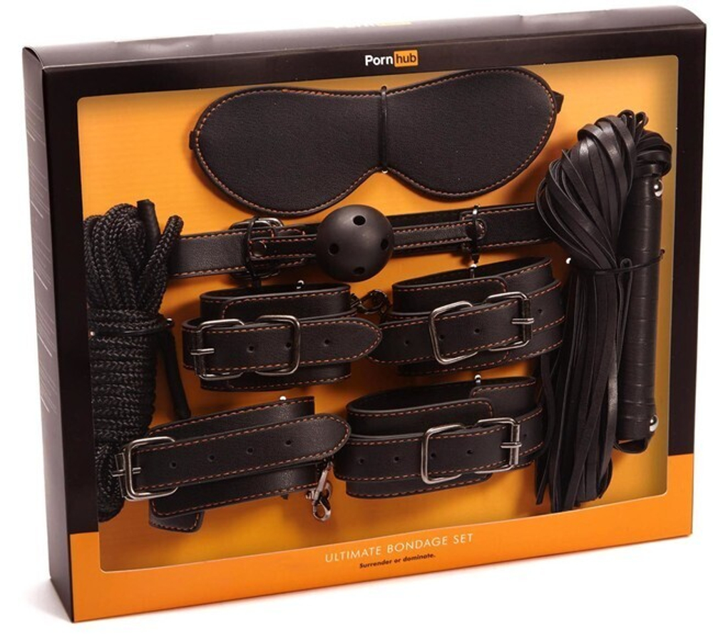 Набор для подневолья Pornhub Ultimate Bondage Set (6 предметов) (Цвет: черный)