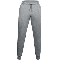 Мужские теннисные штаны Under Armour Rival Fleece Jogger - pitch gray light heather/onyx white