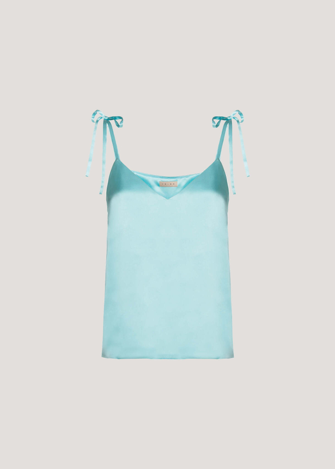 Двусторонний шелковый топ на завязках