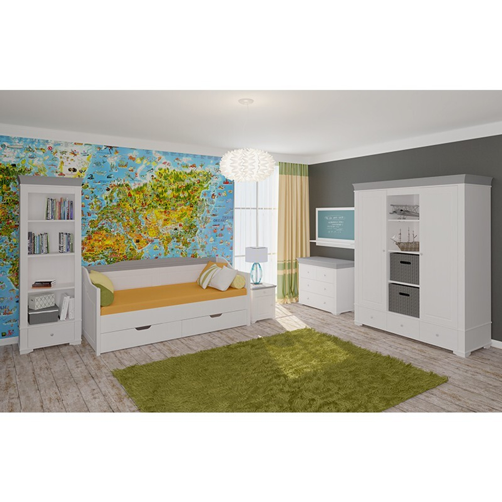 Стеллаж «Бейли» белый воск/антрацит