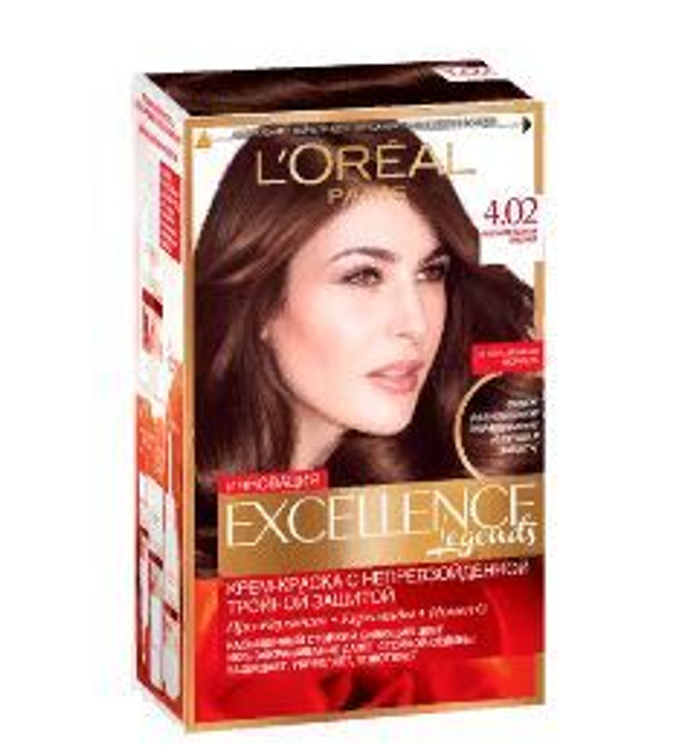 L'Oreal Paris Краска для волос Excellence-Crème,тон №4.02, Пленительный каштан, 48 мл