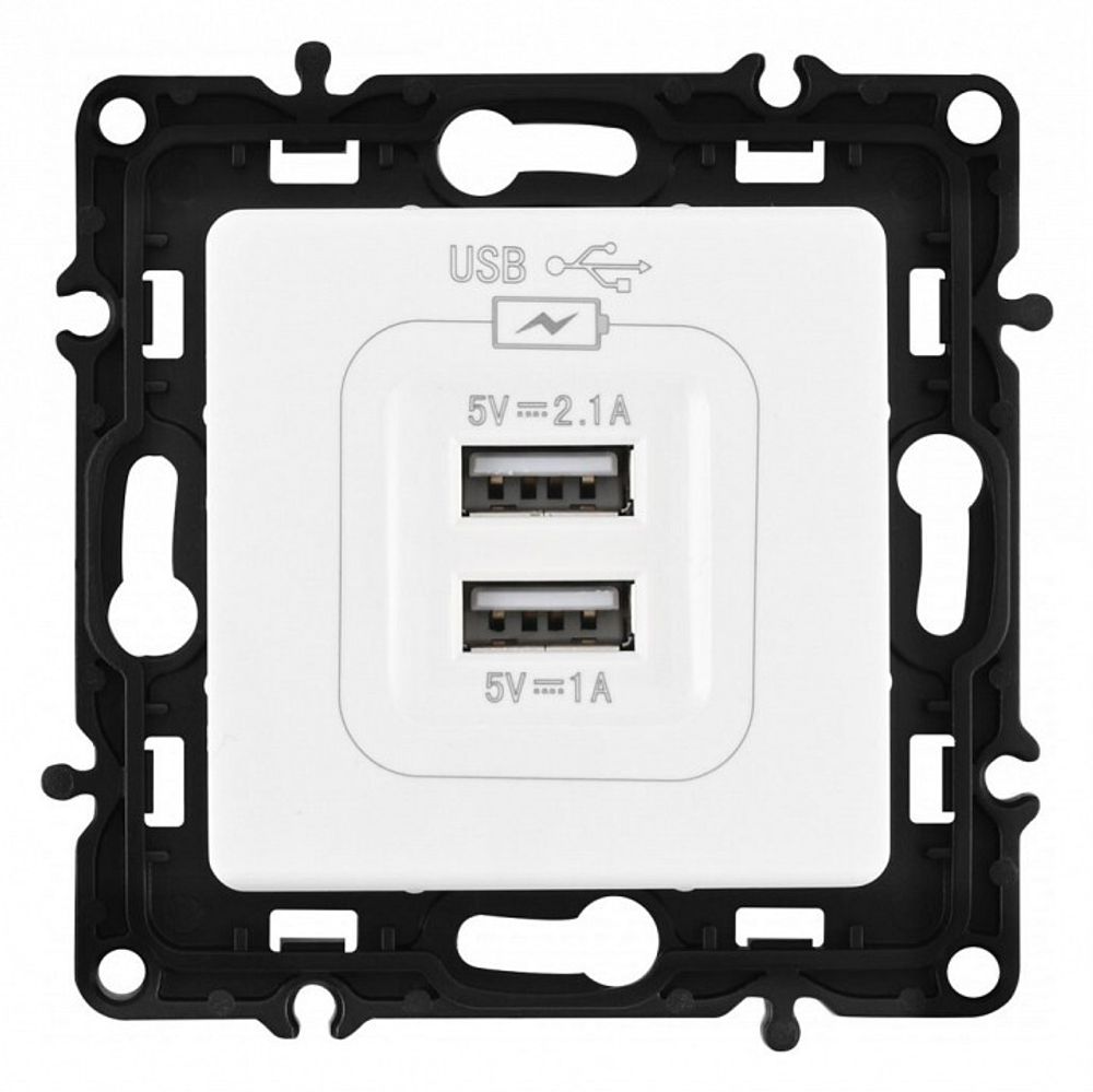 Розетка USB, без рамки Arte Milano am-217 217.46-1.white