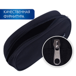 Пенал-косметичка BRAUBERG овальный полиэстер "Black" 22х9х5 см (3 штуки в упаковке)