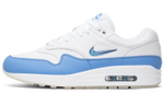 Nike Air Max 1 Jewel "University Blue" simple shock-absorbing non-slip low-top running shoes men's white blue