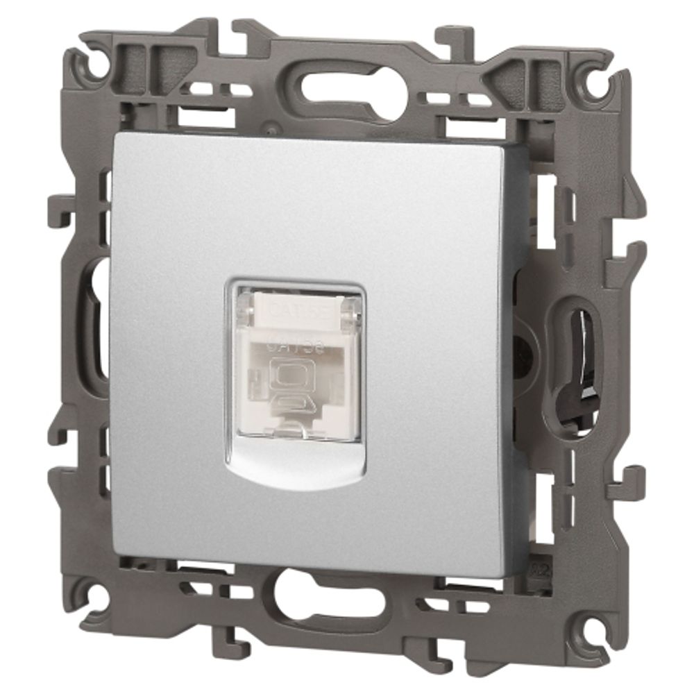 14-3107-03 ЭРА Розетка RJ45, IP20, алюминий | Elegance Алюминий