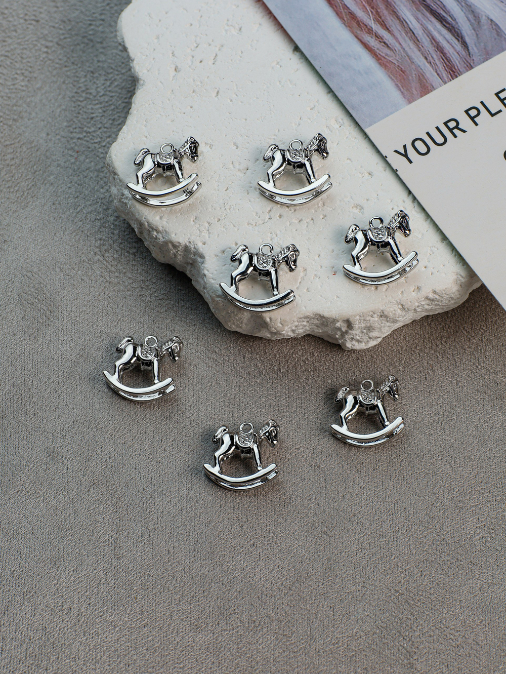 Подвеска “Лошадка” 13*14 мм, родий