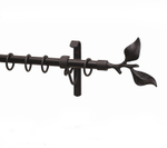 Карниз кованый "Готика Бук" однорядный d20 мм с кольцами Ост, цвет черный