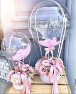 Шар (24''/61 см) Сфера 3D, Deco Bubble (синяя упаковка), Прозрачный, Кристалл, 1 шт.