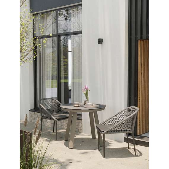 Стол обеденный Leif, Ø90 см, серо-бежевый