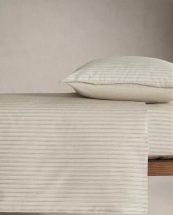 ZARA HOME ДЕТСКАЯ ПРОСТЫНЯ НА РЕЗИНКЕ В ПОЛОСКУ, СИНИЙ