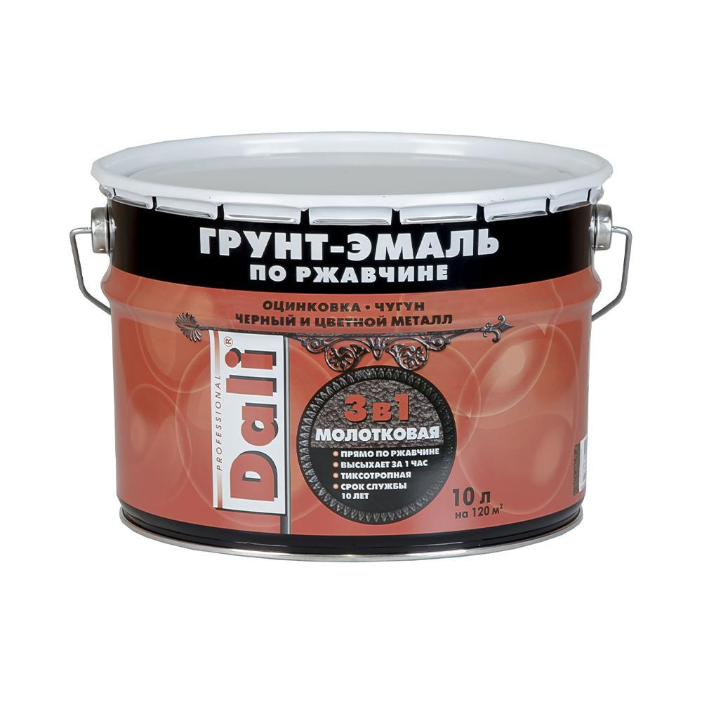 Грунт-эмаль по ржавчине молотковая шоколадная 10л "DALI" (Рогнеда)