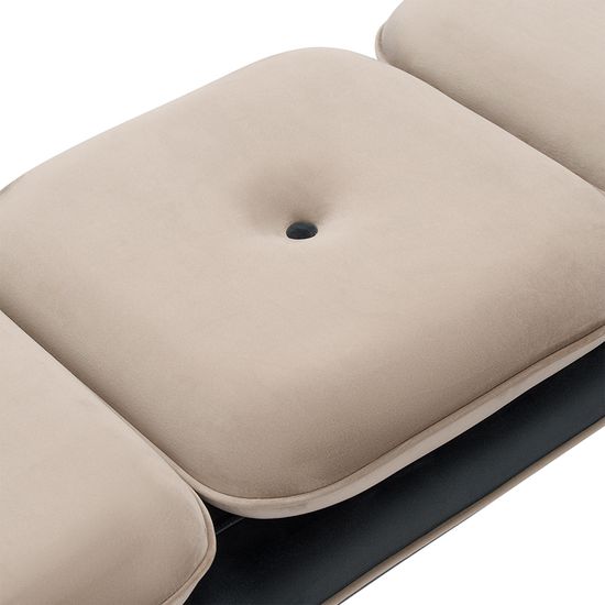 Банкетка pea, велюр, бежевая/темно-серая