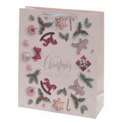 GAEM Пакет подарочный (бумага, плотность 210г/м2, блок микс 12шт), L26 W10 H32 см, 4в.