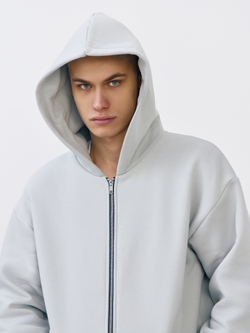 Худи зип с начесом (бетон)