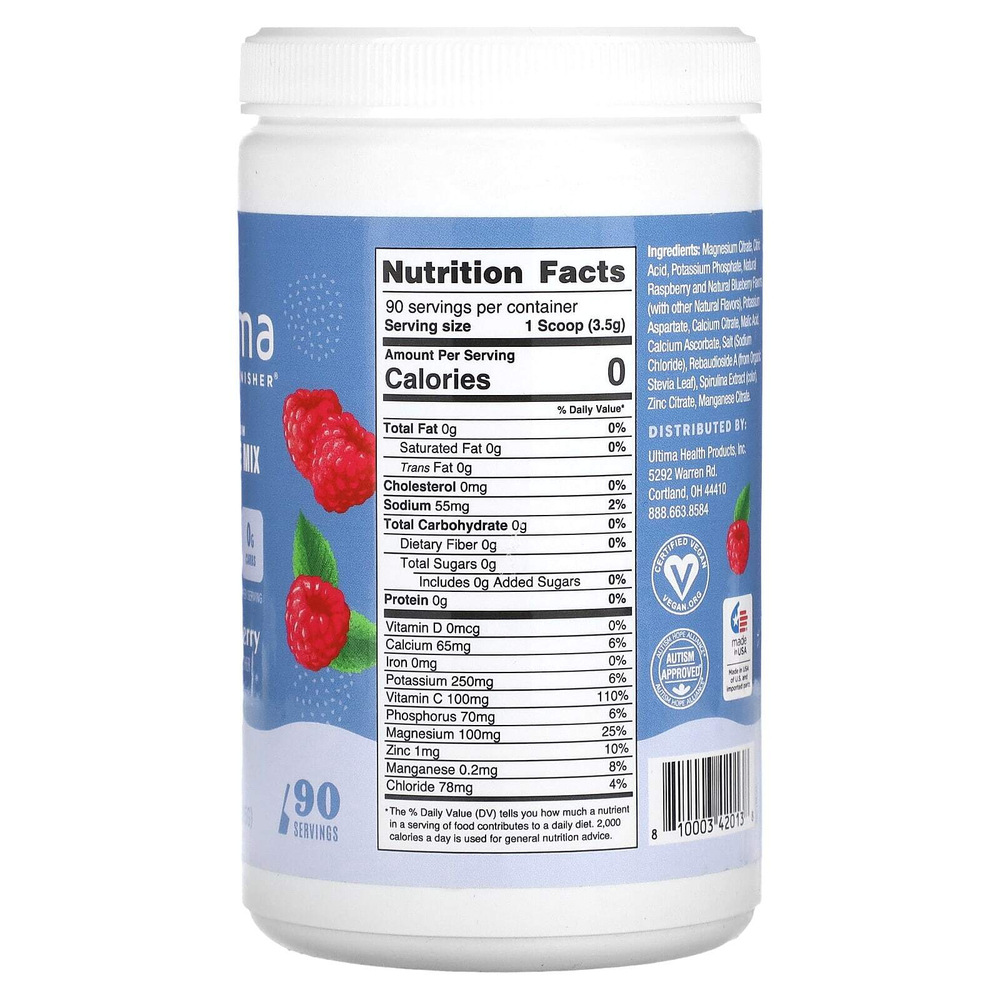 Ultima Replenisher, Смесь электролитов, голубая малина, 315 г (11,1 унции)