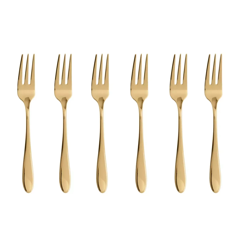 Sambonet - Набор из 6 вилок Velvet PVD Gold / артикул   52712GA5  / GTIN 8014808385520