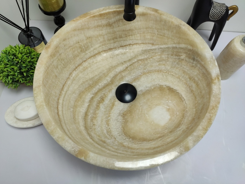 Раковина из оникса Bowl Yellow TinLip BO-60505 45*45*17