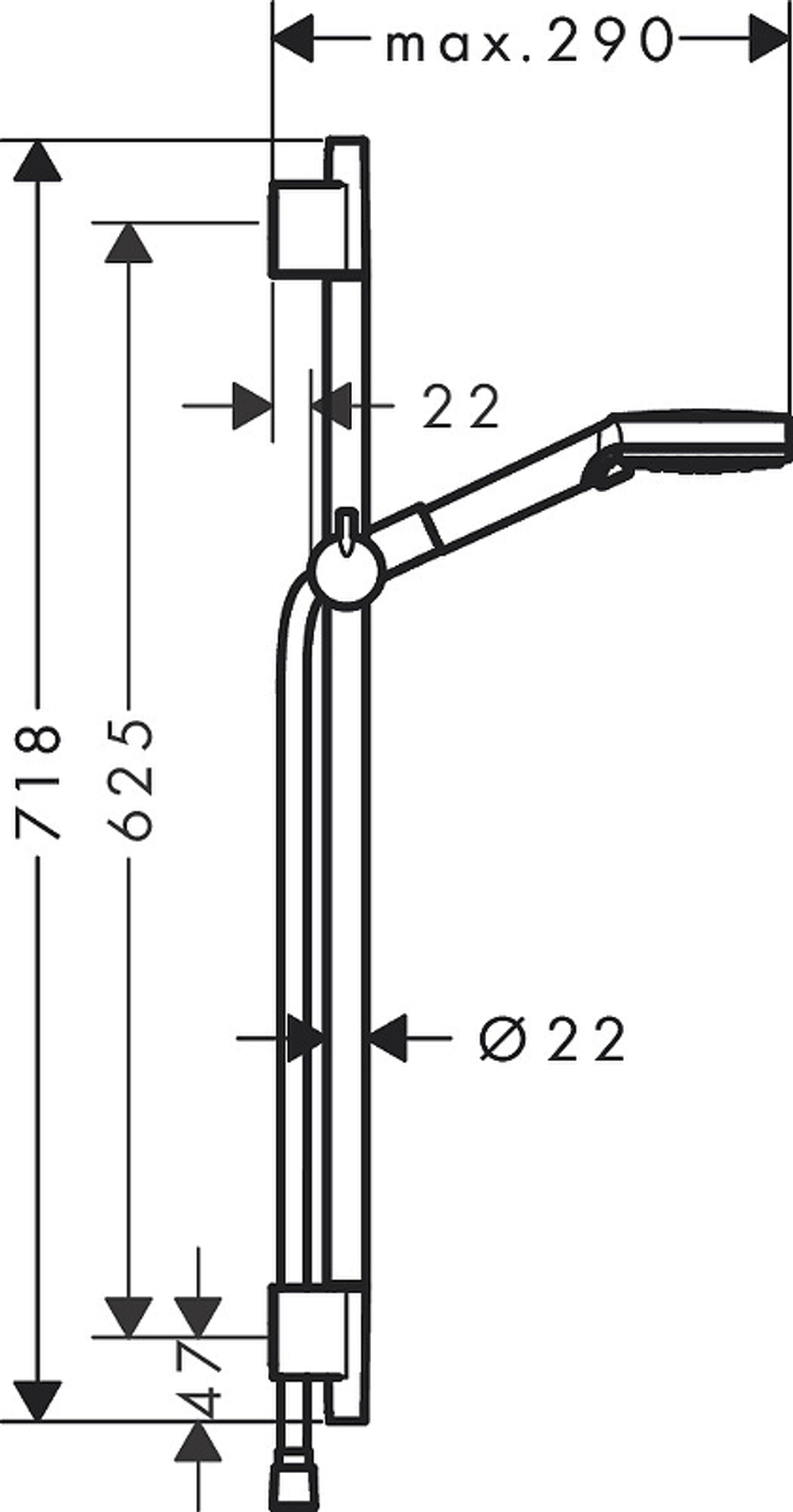 Душевой гарнитур Hansgrohe Vernis Blend Vario 26422670 черный матовый