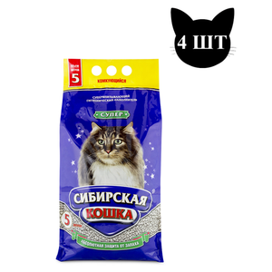 Наполнитель для кошачьего туалета, Сибирская Кошка "Супер", комкующийся