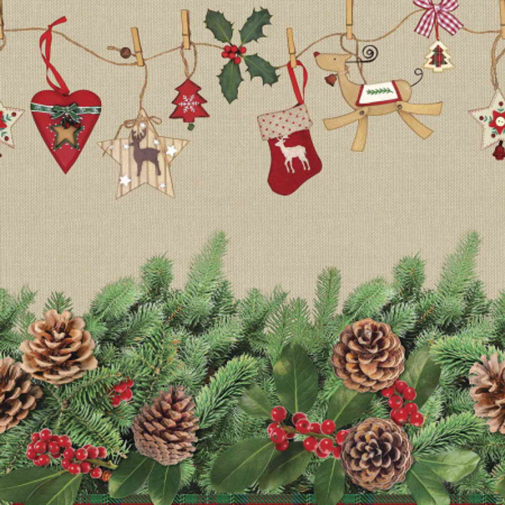 Клеенка столовая на нетк.основе Dekorama 019А НОВЫЙ ГОД 1,4*20м (20м/рул) DKM.01.19A