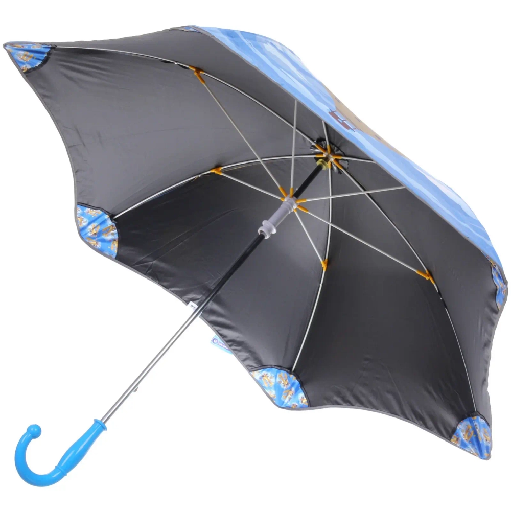 Зонт детский безопасный «KidsZontik», Самолет, светоотраж. элементы, плотный винил, длина 65см, d-90см