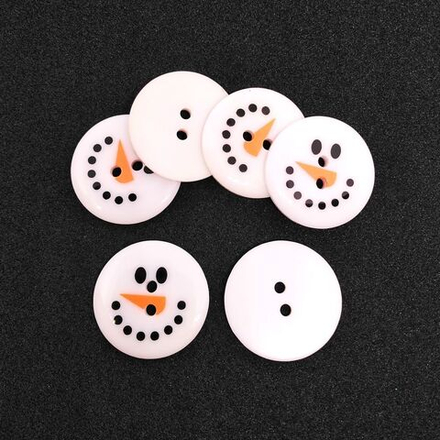 Пуговица LA MODE CRISTMAS "Лицо Снеговика" 25 мм, США