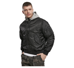 Brandit MA1 SWEAT HOODED JACKET black-grey