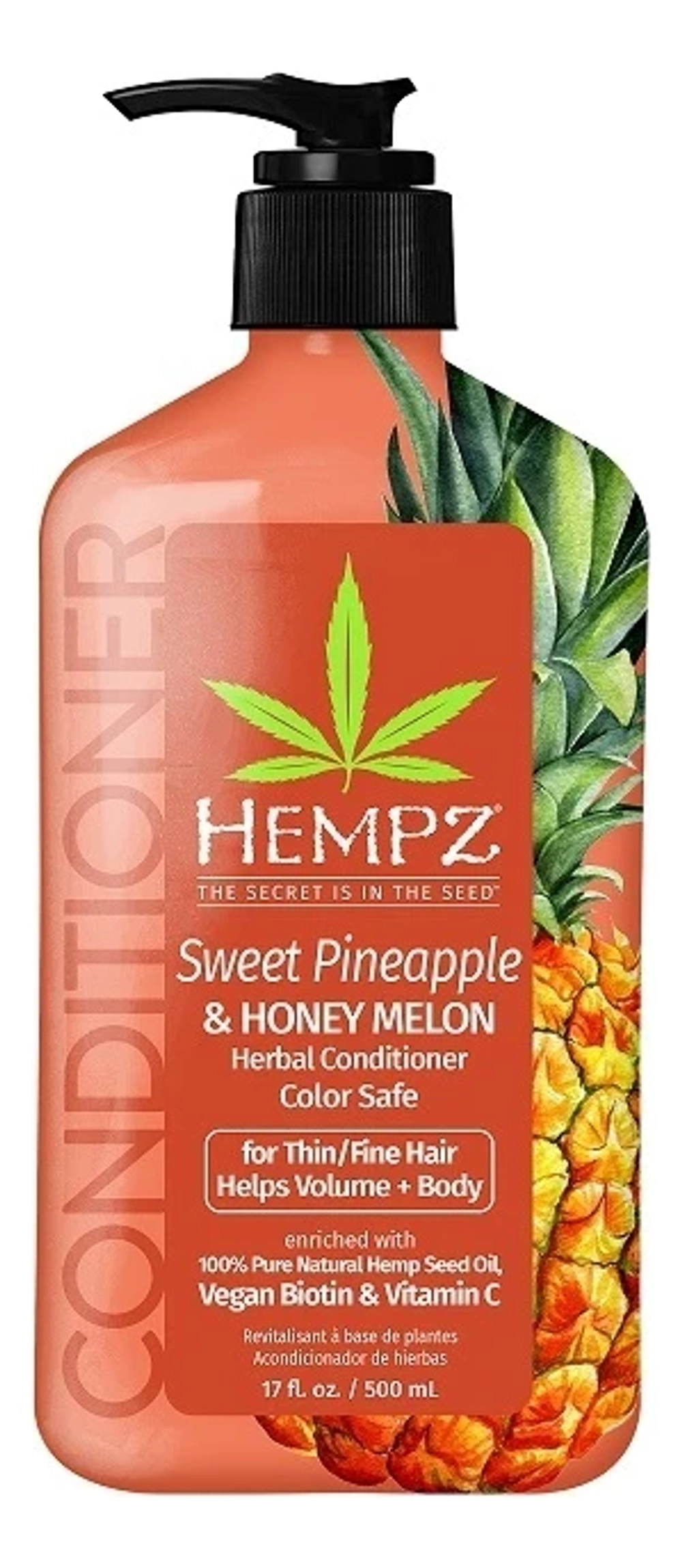 Hempz Кондиционер для объёма Ананас и Медовая Дыня-Sweet Pineapple & Honey Melon Herbal Volumizing Conditioner