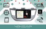 Магнитола для Hyundai Tucson 2016-2018 (рамка серебро) - Vaycar VA23-0546 на Android 13, Быстрая, 4G SIM-слот
