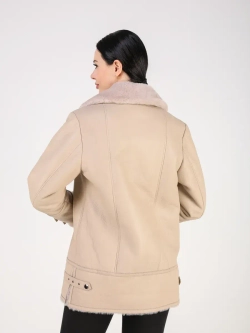 Дубленка зимняя натуральная авиатор оверсайз Турция