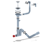 Сифон 3 1/2*40 Ani прямоточ, с носиком,гиб.круг. и прямоуг пер,с гофрой 40*40/50 F1045SA15 АНИ пласт