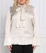 сатиновая блузка fascia plus size Persona by Marina Rinaldi - песочный(1193312)