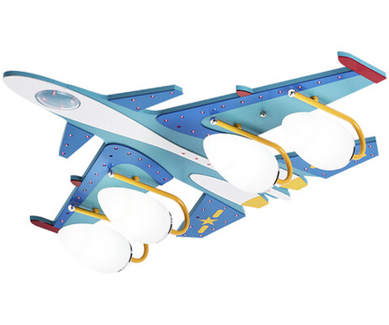 Светильник Бомбардировщик голубой w80*70 h20 E14 4*40W+Led 70*0.05W с пультом ДУ