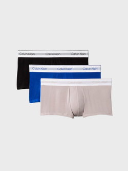 Мужские трусы Calvin Klein боксеры-транки Icon Modal Mesh 3-Pack Low Rise Blue