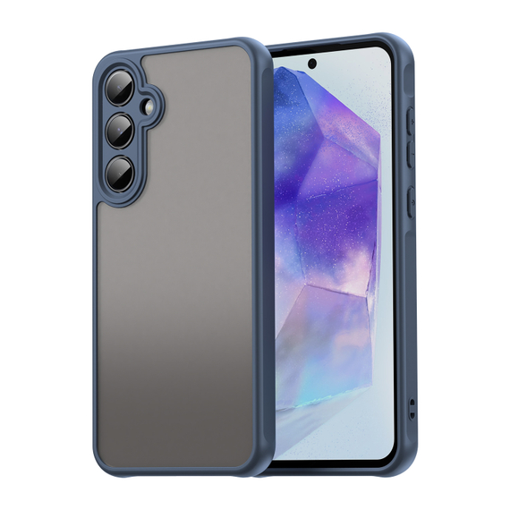 Защитный чехол с синими боковыми рамками для Samsung Galaxy A55 5G, задняя крышка тонированная прозрачная