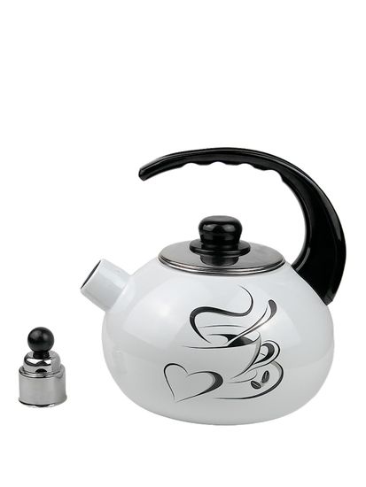 Чайник 2,5 л. эмалированный со свистком Kamille KM 1036 с черной бакелитовой ручкой