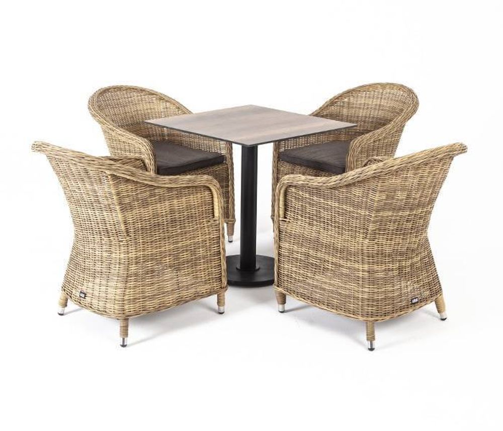 "Каффе" обеденная группа на 4 персоны, цвет коричневый