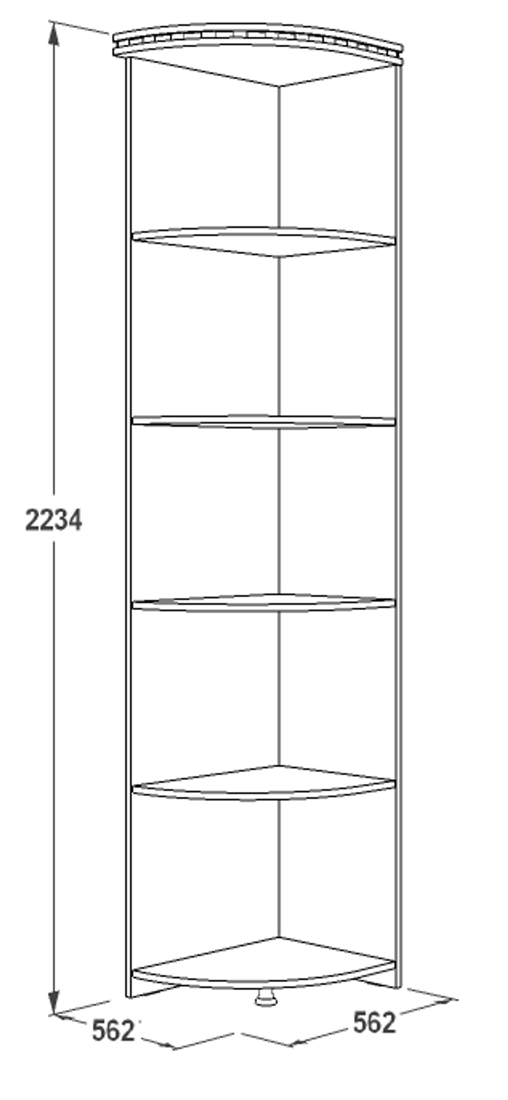 Стеллаж угловой «Ольга-13» 562 (венге/млечный дуб), ЛДСП, Фант-мебель, г. Волжск