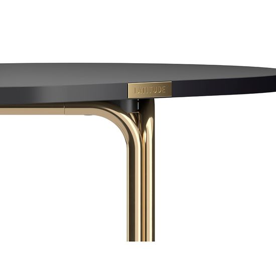 Столик кофейный ror, 75х50 см, латунь/черный